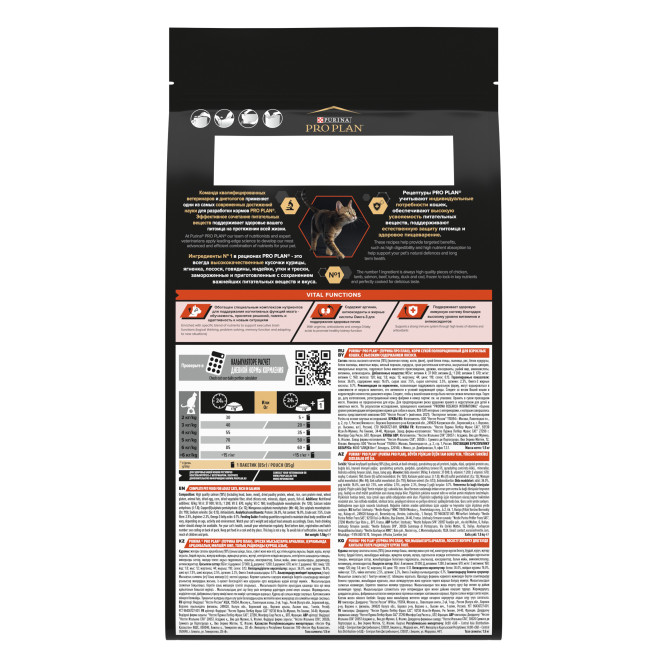 Pro Plan Adult Vital Functions сухой корм для взрослых кошек, с лососем - 1,5 кг