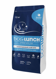 Dog Lunch Премиум сухой корм для щенков средних и крупных пород с индейкой - 1,5 кг