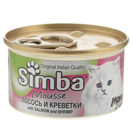 Simba Cat консервы для кошек паштет лосось с креветками - 85 гр х 24 шт