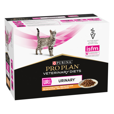 Purina Pro Plan Veterinary Diets влажный корм для кошек при заболеваниях мочеполовой системы с курицей, в паучах - 85 г х 10 шт