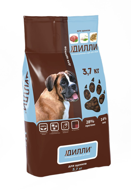 Дилли сухой корм для щенков - 3,7 кг