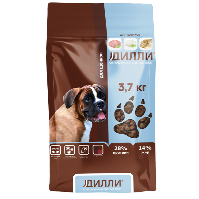 Дилли сухой корм для щенков - 3,7 кг