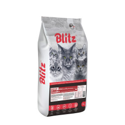 Blitz Sensitive Beef Adult Cats All Breeds сухой корм для взрослых кошек с чувствительным пищеварением, с говядиной - 10 кг