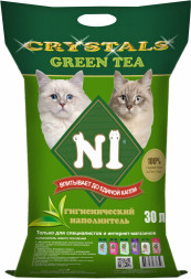 N1 Crystals Green Tea наполнитель силикагелевый Зелёный чай - 30 л