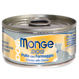Monge Dog Natural влажный корм для взрослых собак из курицы с сыром, в консервах - 95 г х 24 шт