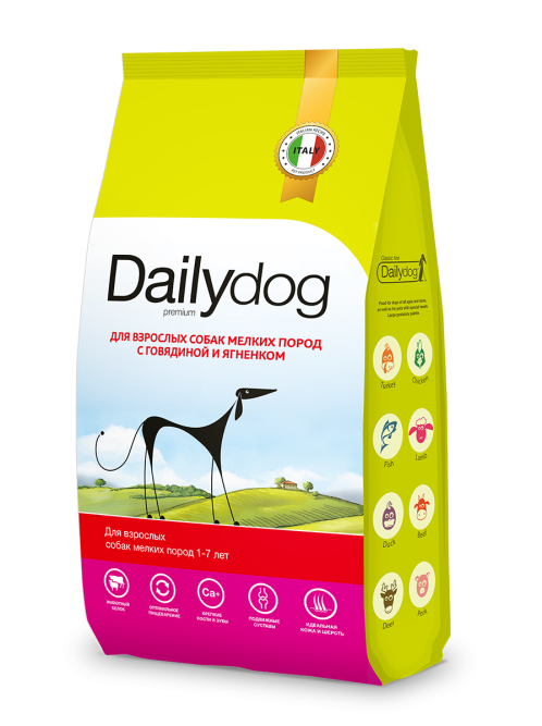 Dailydog сухой корм для взрослых собак мелких пород с говядиной и ягненком - 3 кг