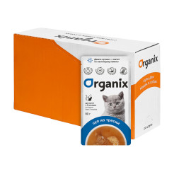 Organix влажный корм для котят, суп с треской, овощами и рисом - 80 г х 24 шт