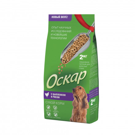 Оскар сухой корм для собак с мясом цыпленка с рисом - 2 кг