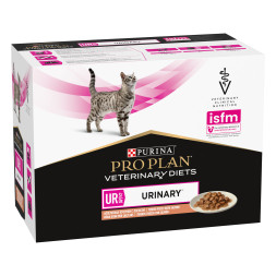 Purina Pro Plan Veterinary Diets влажный корм для кошек при заболеваниях мочеполовой системы с лососем, в паучах - 85 г х 10 шт