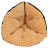 XODY лежанка Ракушка экокожа, 36х46 см, черно-бежевая