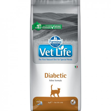 Farmina Vet Life Cat Diabetic сухой корм для взрослых кошек с сахарным диабетом - 2 кг