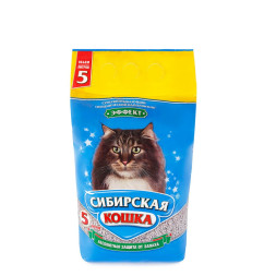 Сибирская Кошка &quot;Эффект&quot; впитывающий наполнитель для кошачьего туалета - 5 л (2,7 кг)