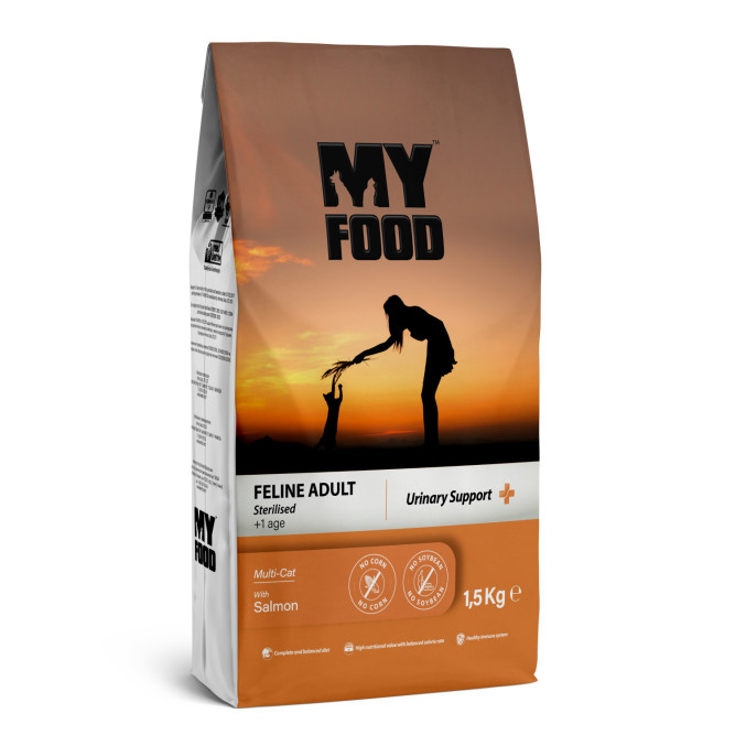 Myfood Feline Adult Sterilised Multi-Cat with Salmon сухой корм для стерилизованных кошек с лососем - 1,5 кг