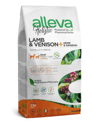 Alleva Holistic Adult Lamb &amp; Venison Medium/Maxi сухой корм для взрослых собак с ягненком и олениной, коноплей и женьшенем - 2 кг