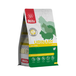 Blitz Urinary диетический полнорационный сухой корм для взрослых кошек при мочекаменной болезни струвитного типа - 400 г