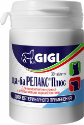 Gigi Да-ба Релакс Плюс для уменьшения стресса собак и кошек - 30 таблеток