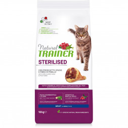 Trainer Natural Cat Sterilised Adult сухой корм для стерилизованных кошек с сыровяленой ветчиной - 10 кг