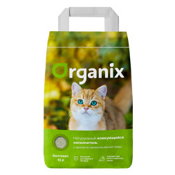 Organix комкующийся глиняный наполнитель для кошачьего туалета, с ароматом свежескошенной травы - 8 кг
