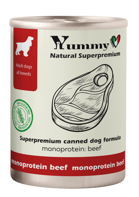 Yummy Linea влажный корм для взрослых собак всех пород с телятиной - 340 г х 6 шт