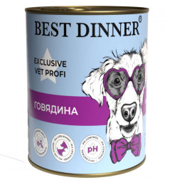 Best Dinner Exclusive Vet Profi Urinary Говядина консервы для собак - 340 г х 12 шт