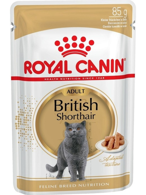 Royal Canin British Shorthair Adult паучи для взрослых британских короткошерстных кошек в соусе - 85 г х 24 шт
