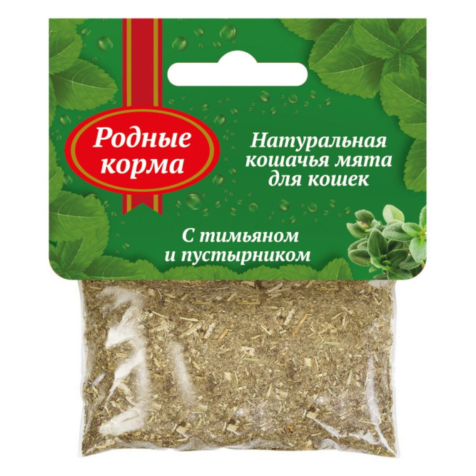 Родные Корма кошачья мята с тимьяном и пустырником - 15 г