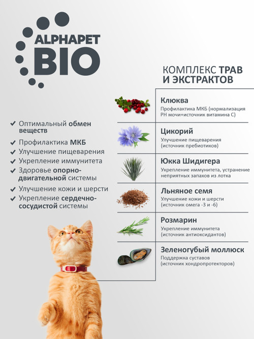 AlphaPet WOW Superpremium сухой полнорационный корм для взрослых домашних кошек и котов с уткой и потрошками - 750 г