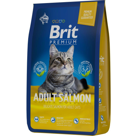 Brit Premium Cat Adult сухой корм для взрослых кошек с лососем - 8 кг