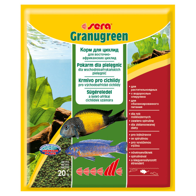 Sera Granugreen Корм для цихлид растительноядных - 20 г