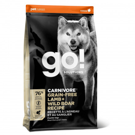 GO! Carnivore GF Lamb + Wild Boar сухой беззерновой корм для собак всех возрастов c ягненком и мясом дикого кабана - 1,59 кг