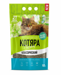 Котяра наполнитель комкующийся бентонитовый для туалета кошек, классический - 10 л (4,2 кг)