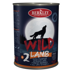 Berkley Adult Dog Wild №2 влажный корм для взрослых собак с ягненком, тыквой, шпинатом и лесными ягодами - 400 г