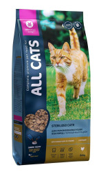 ALL CATS сухой корм для взрослых стерилизованных кошек с курицей - 2,4 кг