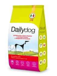 Dailydog сухой корм для взрослых собак средних и крупных пород с говядиной и ягненком - 3 кг