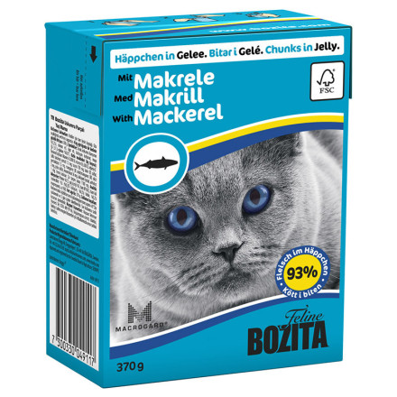 Bozita кусочки в желе со вкусом скумбрии для кошек - 370 г
