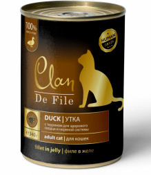 Clan De File влажный корм для взрослых кошек с уткой, в консервах - 340 г х 12 шт