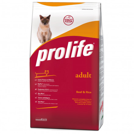 Prolife Cat Adult сухой корм для кошек с говядиной и рисом - 1,5 кг