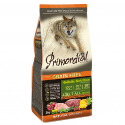 Сухой корм Primordial для собак беззерновой с олениной и индейкой - 2 кг