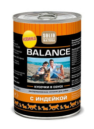 Solid Natura Balance влажный корм для собак индейка в соусе, в консервах - 1,24 кг х 6 шт