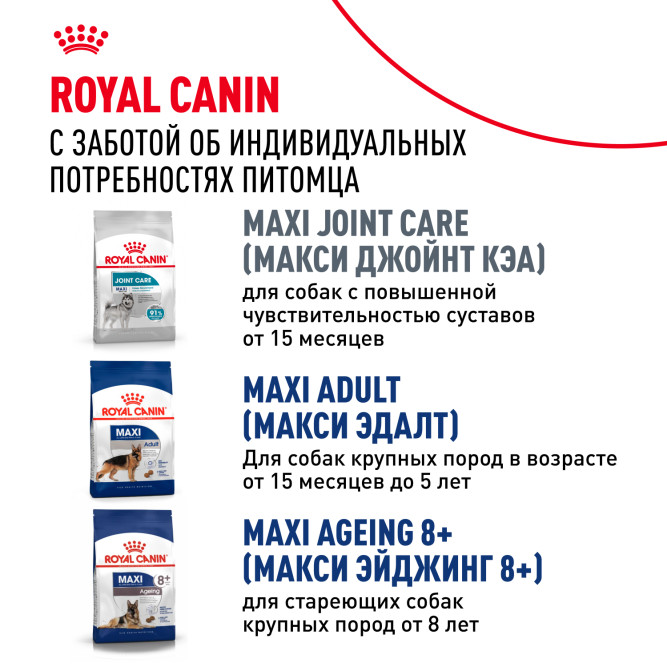 Royal Canin Maxi Adult 5+ для взрослых собак крупных размеров в возрасте от 5 до 8 лет - 4 кг