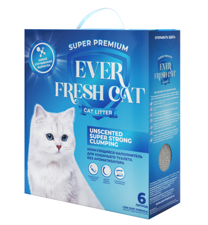 Ever Fresh Cat комкующийся наполнитель UNSCENTED SUPER STRONG CLUMPING - 6 л