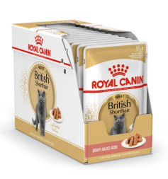Royal Canin British Shorthair Adult влажный корм для взрослых британских короткошерстных кошек в соусе, в паучах - 85 г х 28 шт