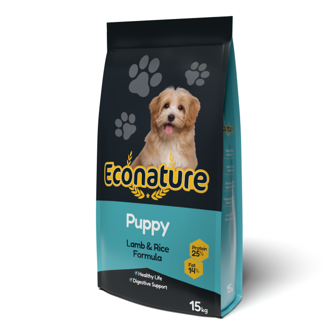 Econature Puppy Lamb&amp;Rice Formula сухой корм для щенков с ягненком и рисом - 15 кг