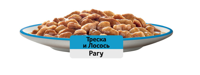Whiskas влажный корм для взрослых кошек, рагу с треской и лососем, в паучах - 75 г х 28 шт