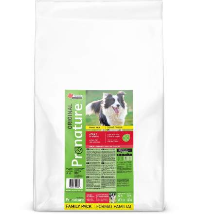 Pronature Original сухой корм для взрослых собак всех пород с ягненком с крупными гранулами - 20 кг