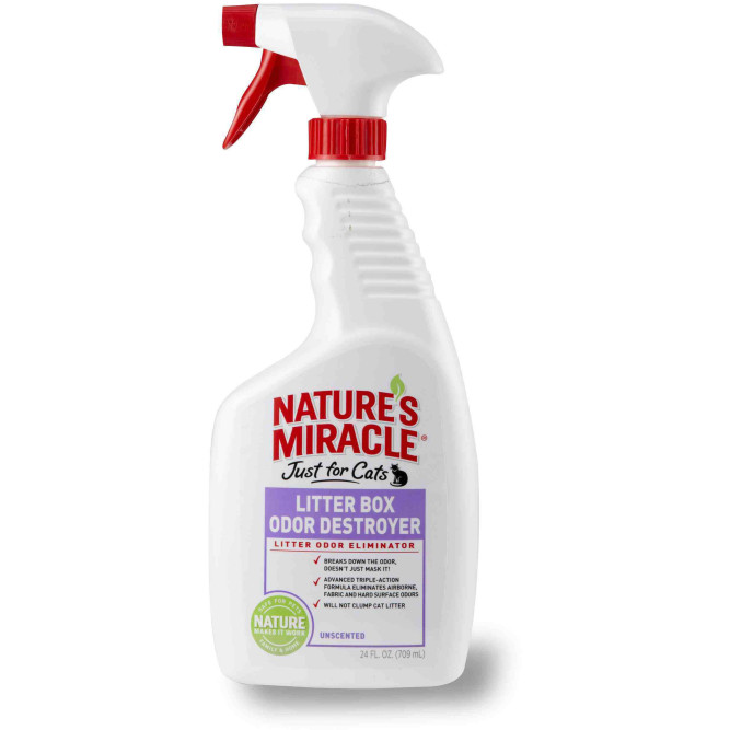 Спрей Nature`s Miracle NM Litter Box Odor Destroyer для удаления неприятного запаха из кошачьего туалета - 710 мл