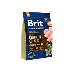 Brit Premium by Nature Junior M сухой корм для щенков средних пород с курицей - 3 кг