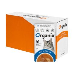 Organix влажный корм для взрослых кошек, суп с треской, овощами и рисом - 80 г х 24 шт
