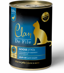 Clan De File влажный корм для взрослых кошек с гусем, в консервах - 340 г х 12 шт