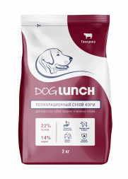 Dog Lunch сухой корм для собак средних и крупных пород с говядиной - 2 кг